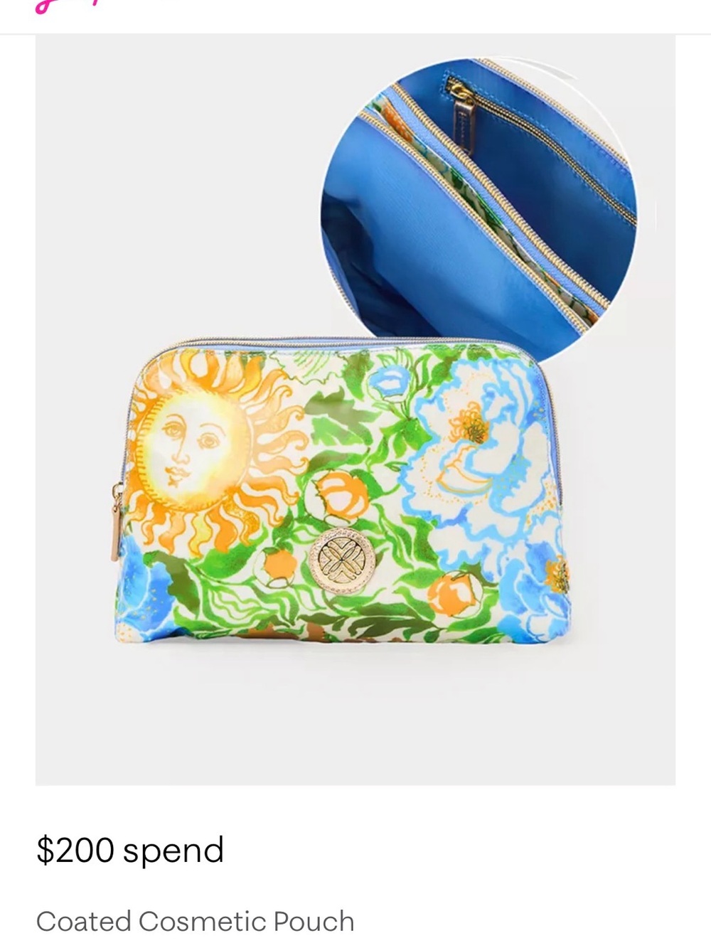 Lilly Pulitzer GWP Coated Cosmetic Pouch